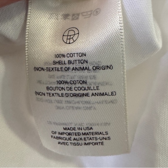 The Row White Cotton button up Shirt Size 8 Elongated Cuff - Picture 11 of 14